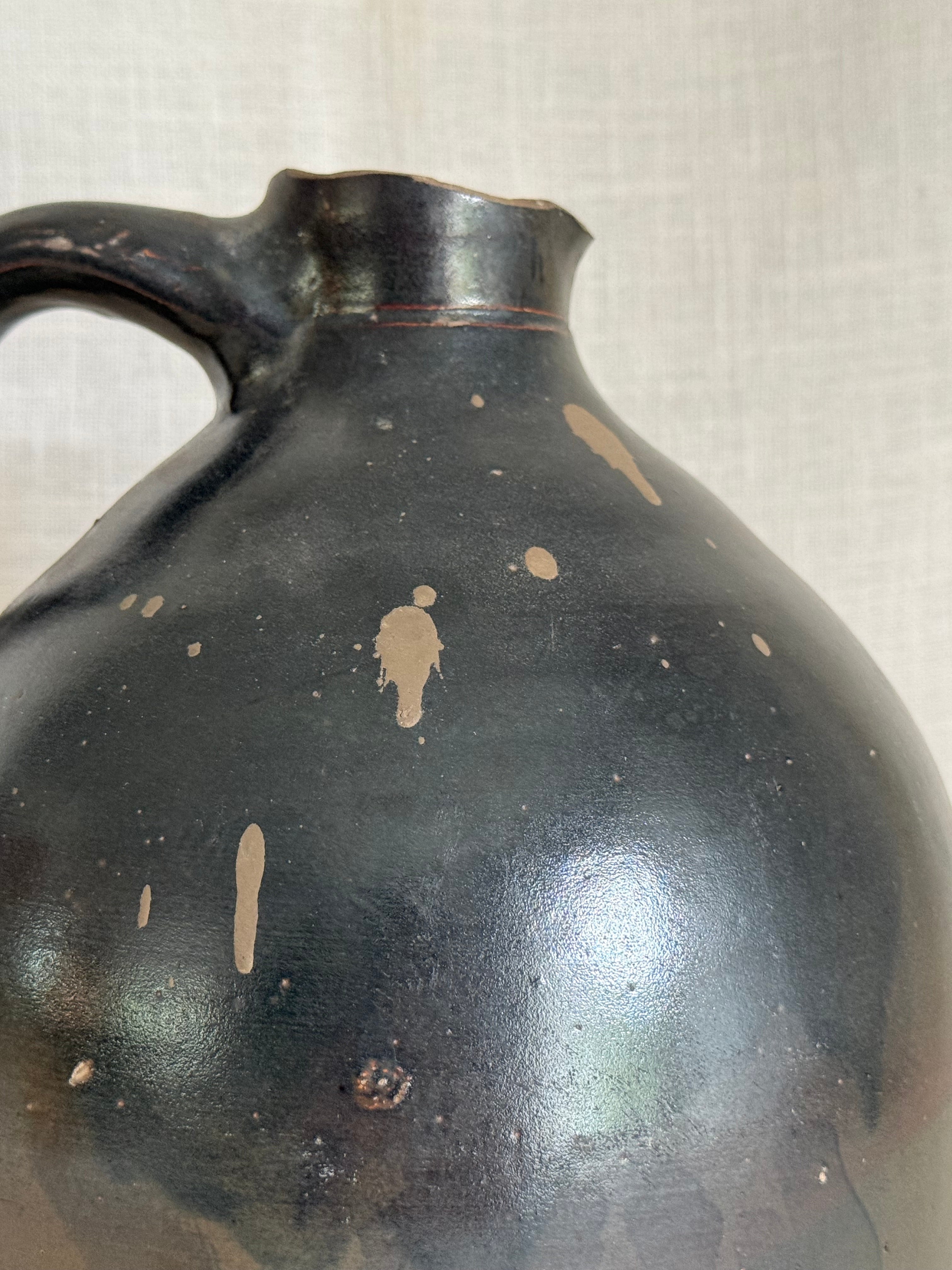 Black Glazed Stoneware Jug (medium)