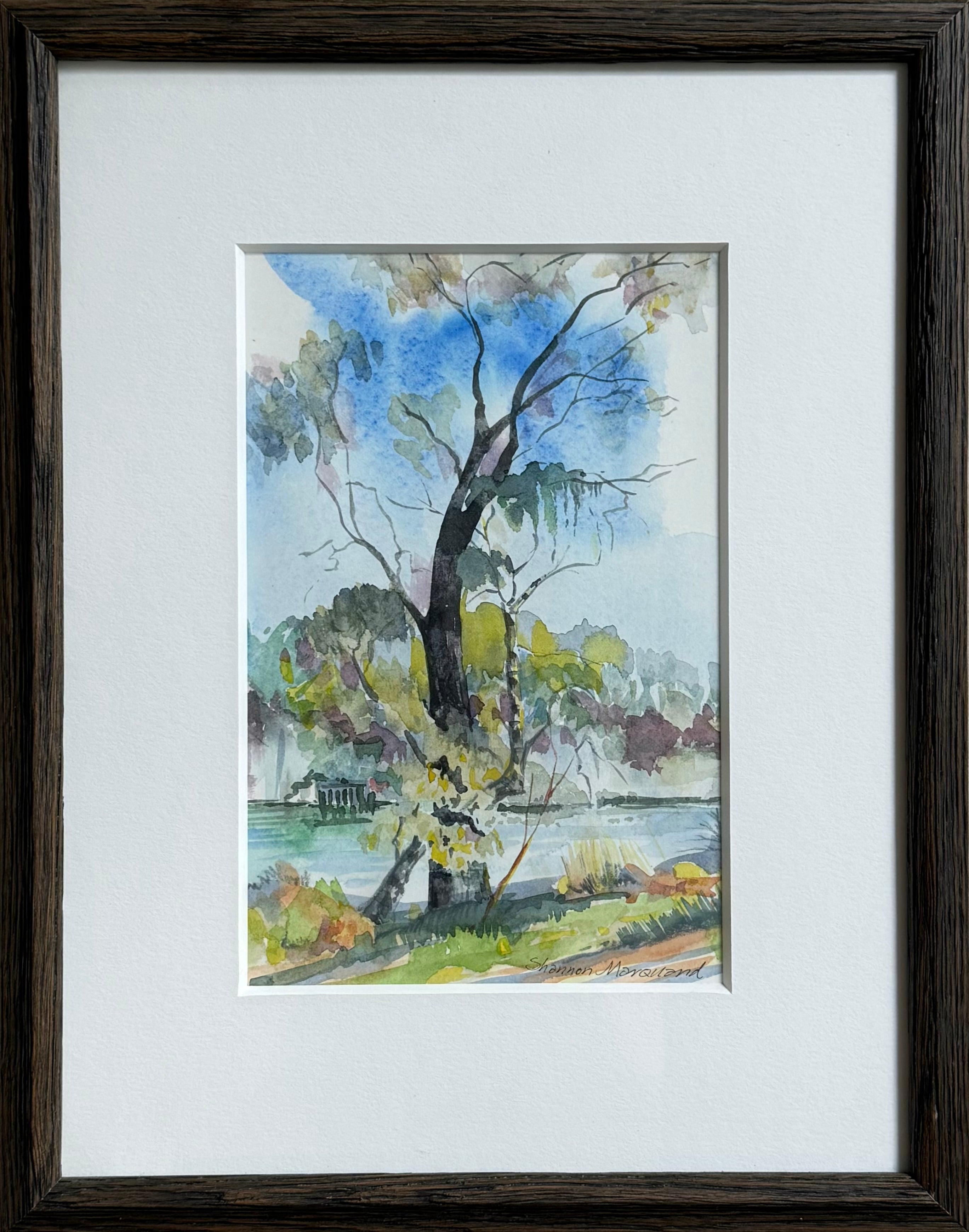 Framed, Signed Shannon Marquard Landscape Watercolor
