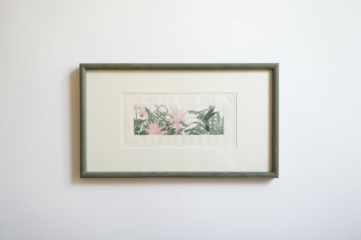 Original Judith Hall “Hummingbird Haven II” Etching 41/275