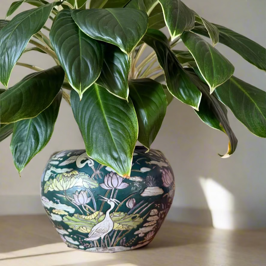 Vintage/ Antique "Famille Rose" Chinese Enamel on Porcelain Vase/ Planter