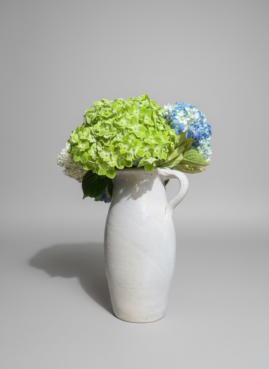 Greige Swirl Studio Floral Pitcher