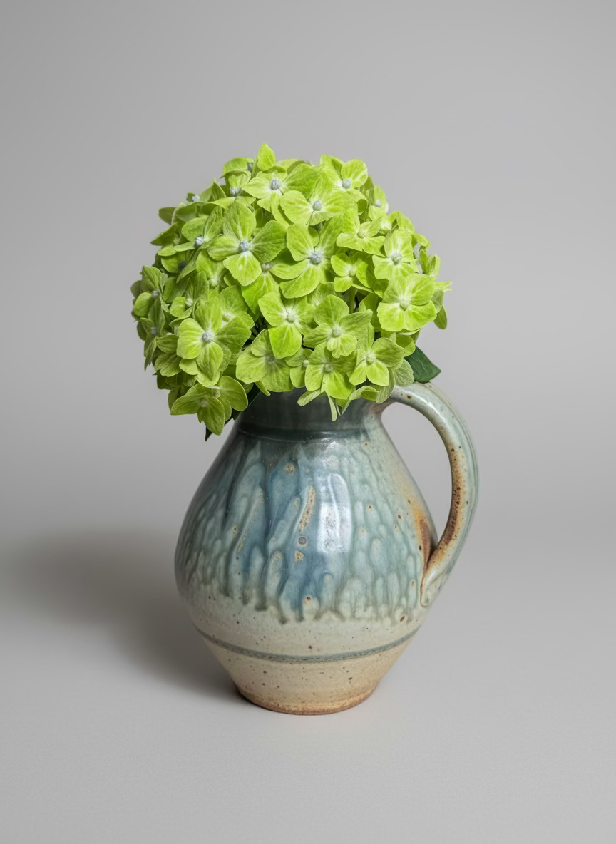 Blue Drip Glazed Pitcher