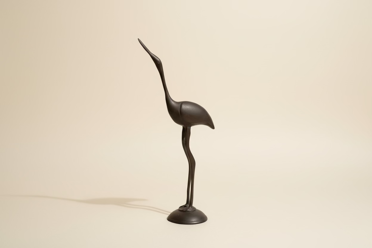 Vintage Brass Proud Heron