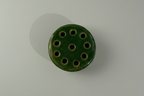 Vintage Green Glazed Ceramic Flower Frog