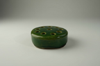 Vintage Green Glazed Ceramic Flower Frog
