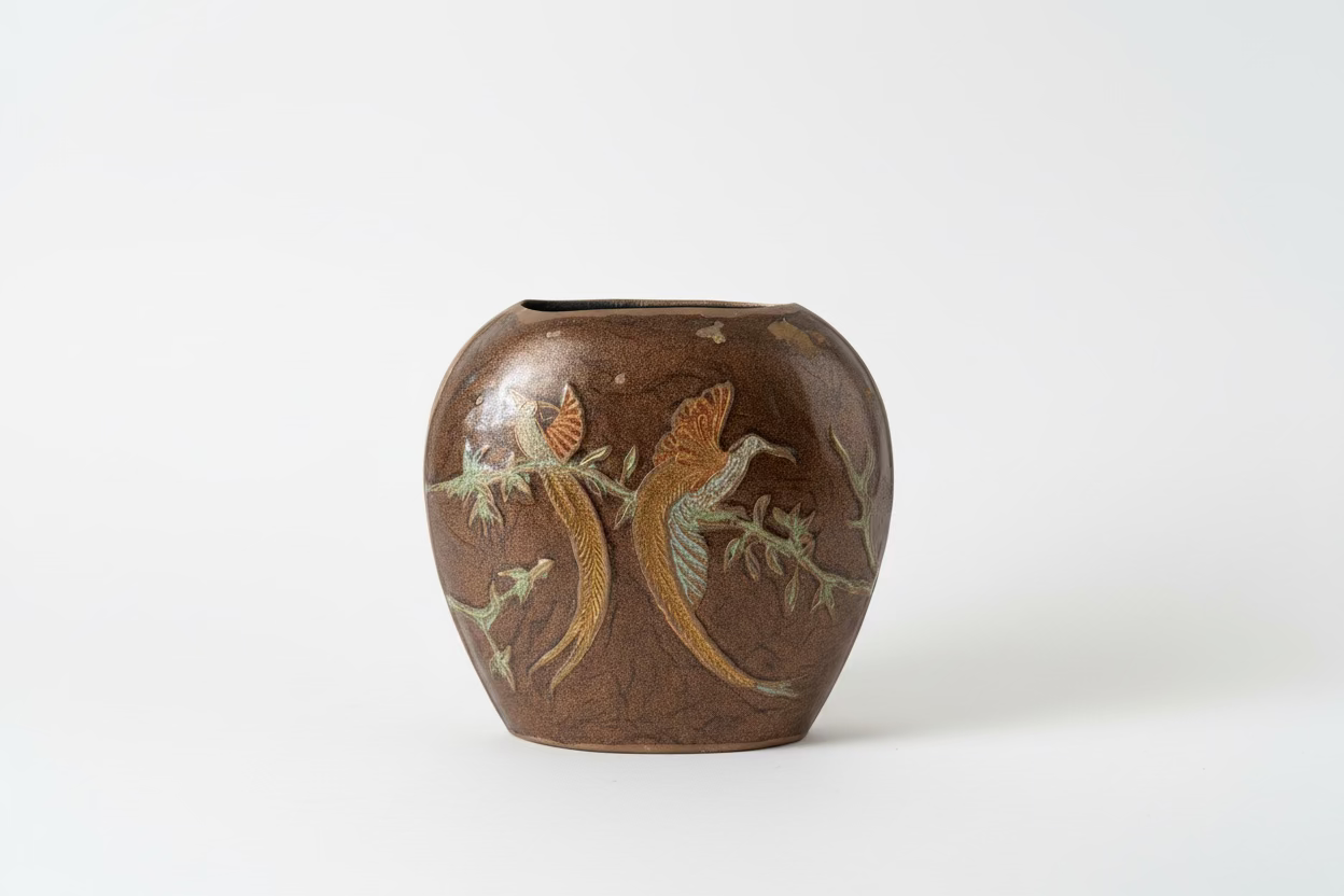 Vintage Brass + Enamel Indian Mini Bud Vase