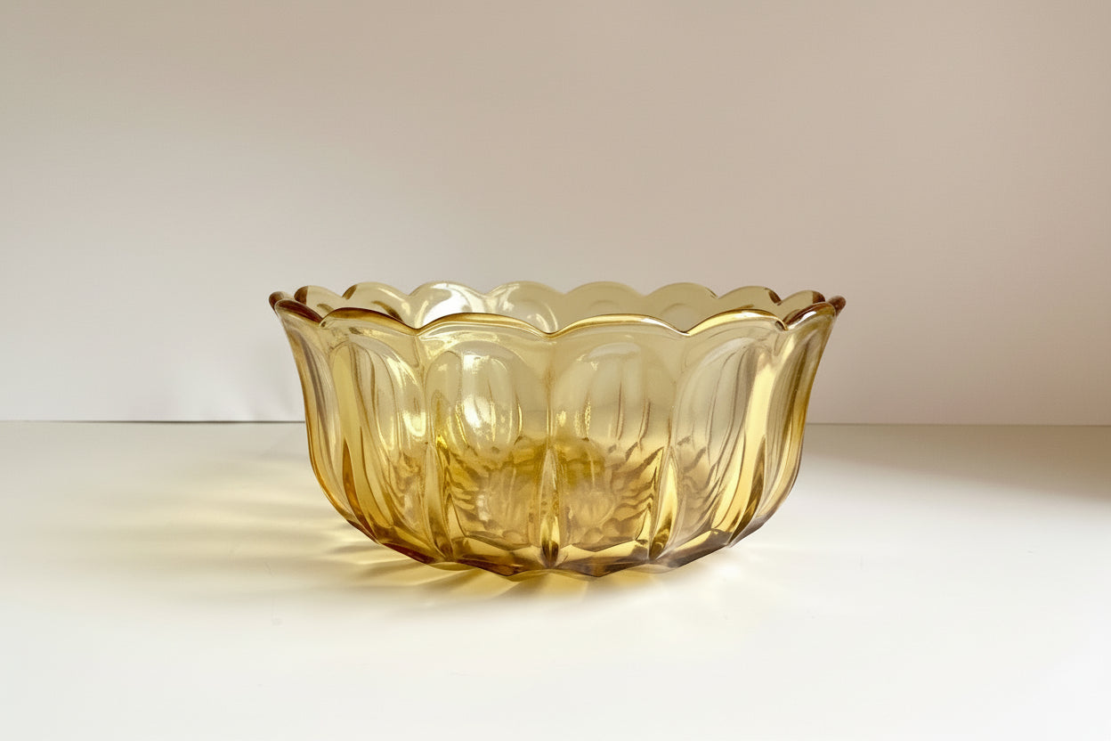 1960s Anchor Hocking Amber Glass Bowl