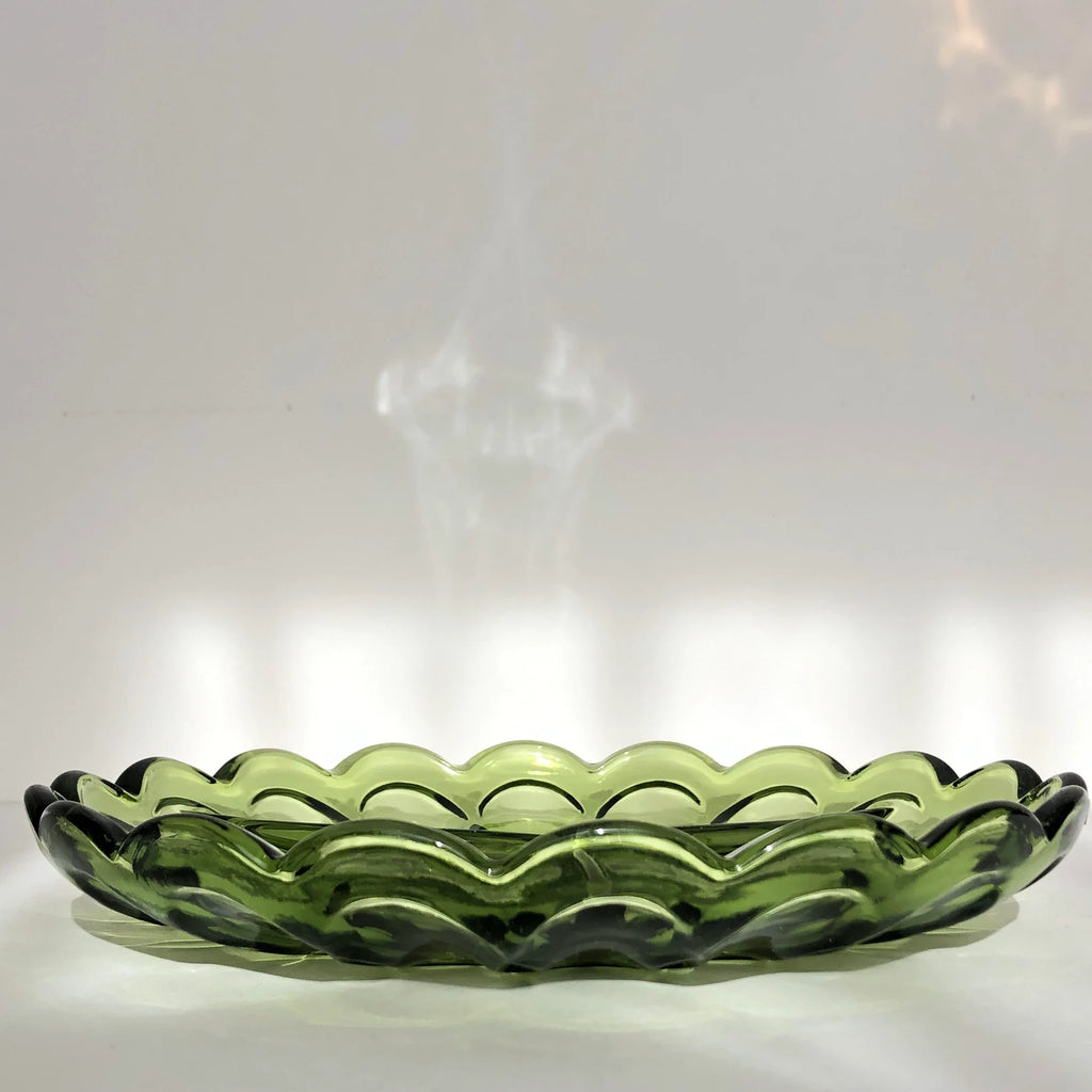 Vintage Anchor Hocking Avocado Green Tri-compartment Dish