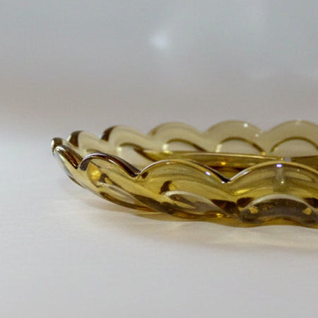 1960s Anchor Hocking Amber Dual Compartment Dish